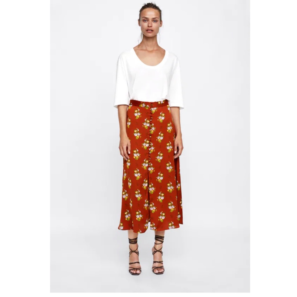 Zara Floral Print Skirt